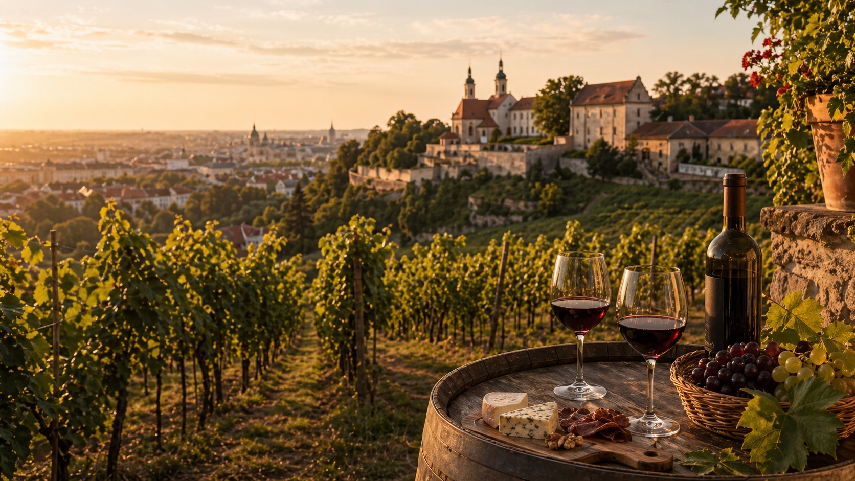 Winnica Zadora vineyard hillside and tasting terrace near Rzuchowa in Małopolska
