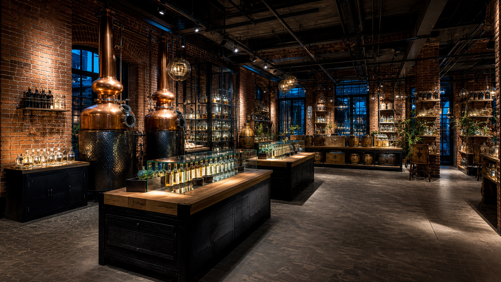 Vodka Factory Museum in Kraków with interactive exhibits in a former vodka production building