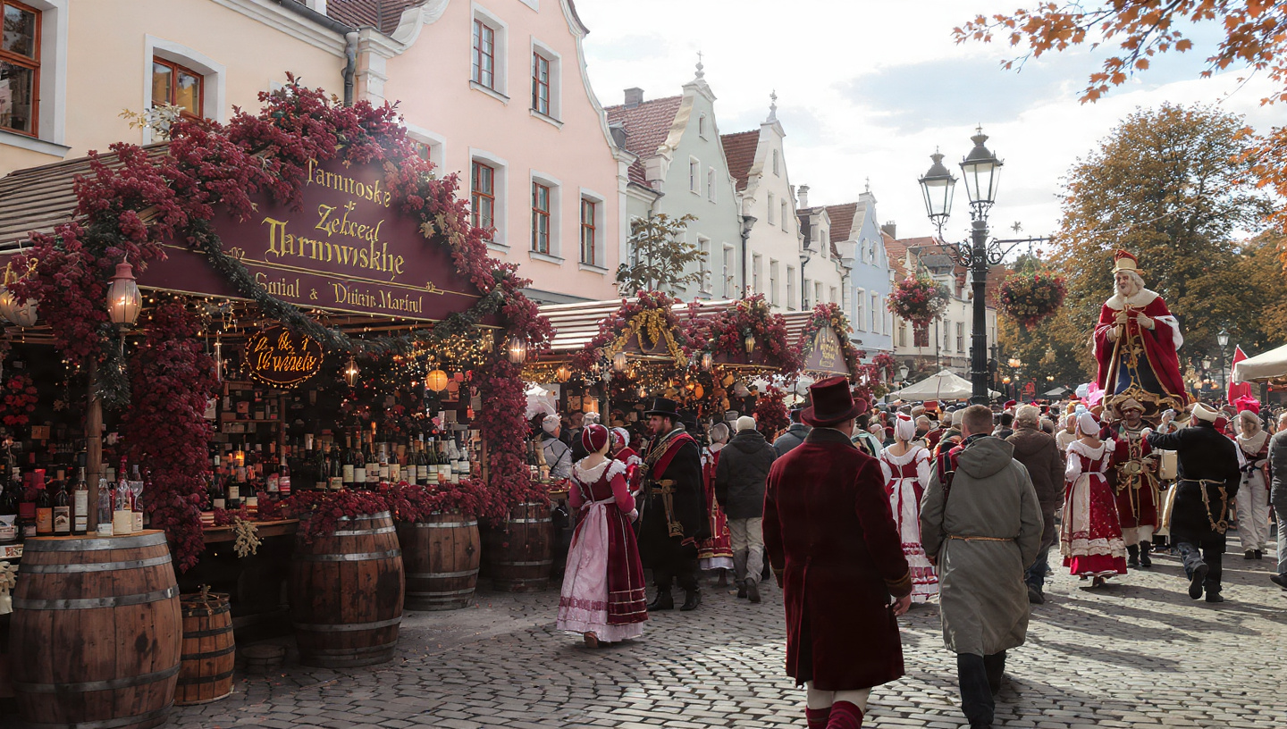 Wine festival crowd scene used to illustrate Międzynarodowe Dni Wina w Jaśle