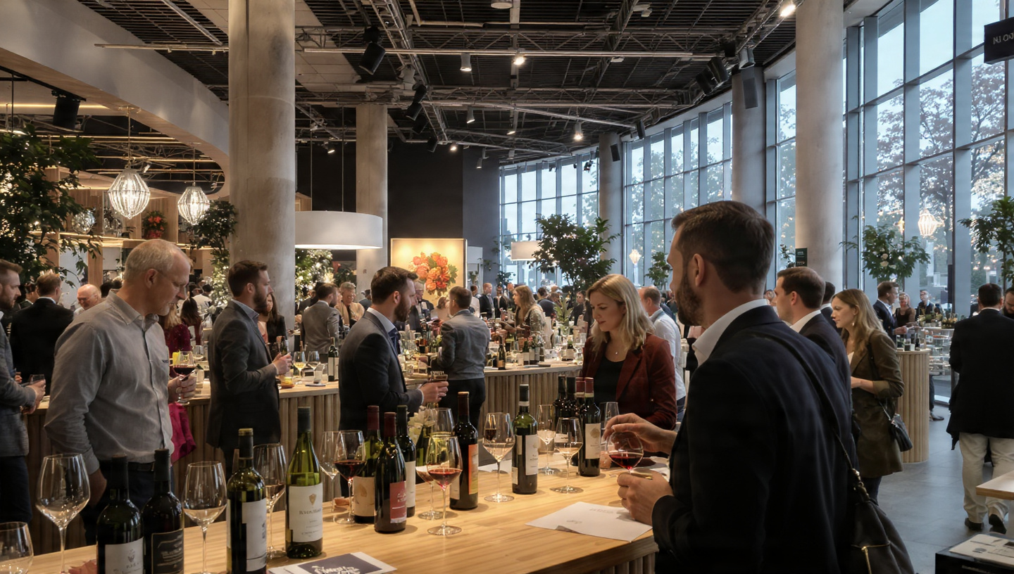 Warsaw Wine Experience tasting hall and festival crowd